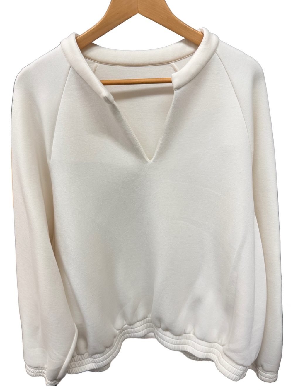 Lezé the Label Athena Split-Neck Sweater - Bone, Scuba fabric Size XXXL / 3XL